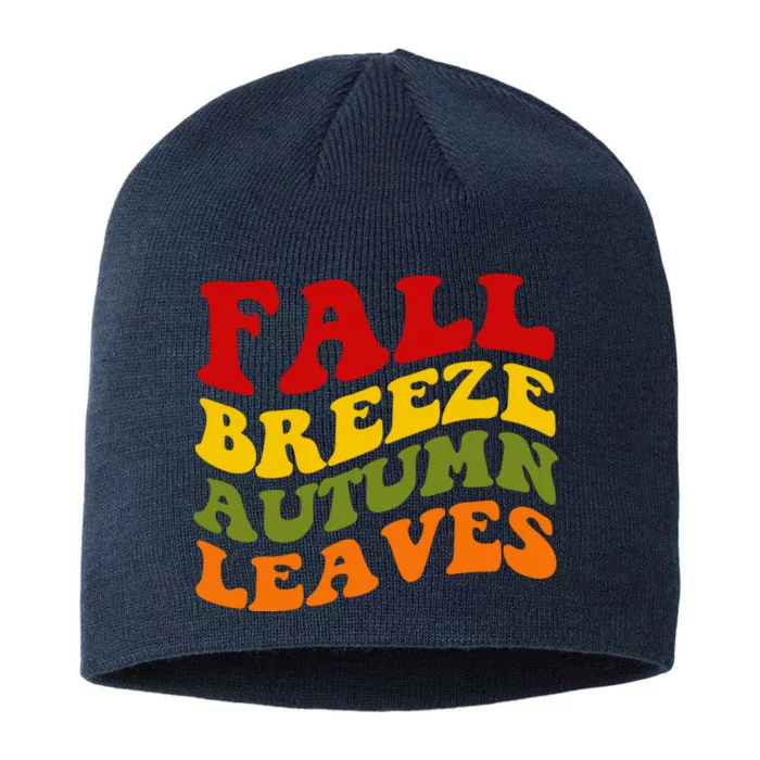 Fall Breeze Autumn Leaves Retro 8 1/2in Sustainable Knit Beanie