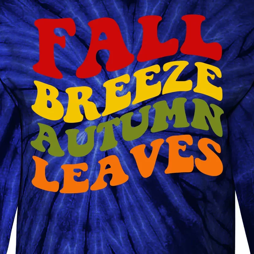 Fall Breeze Autumn Leaves Retro Tie-Dye Long Sleeve Shirt