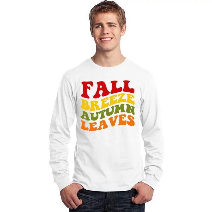 Fall Breeze Autumn Leaves Retro Tall Long Sleeve T-Shirt