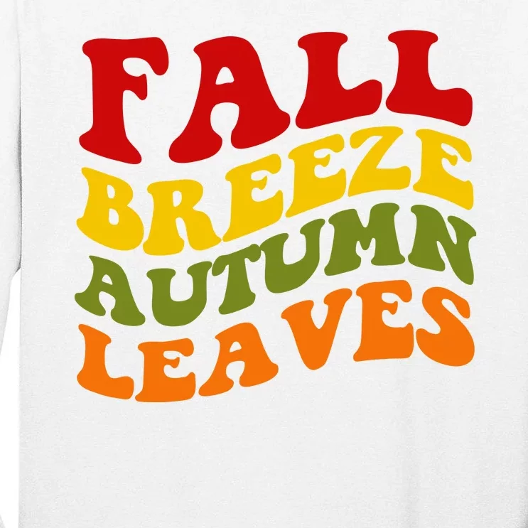 Fall Breeze Autumn Leaves Retro Tall Long Sleeve T-Shirt