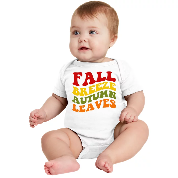 Fall Breeze Autumn Leaves Retro Baby Bodysuit