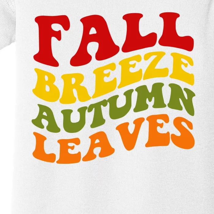 Fall Breeze Autumn Leaves Retro Baby Bodysuit