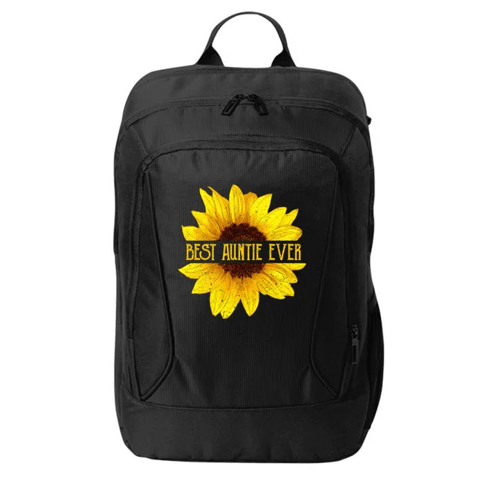 Funny Best Auntie Ever Sunflower Fun Aunt Gift City Backpack