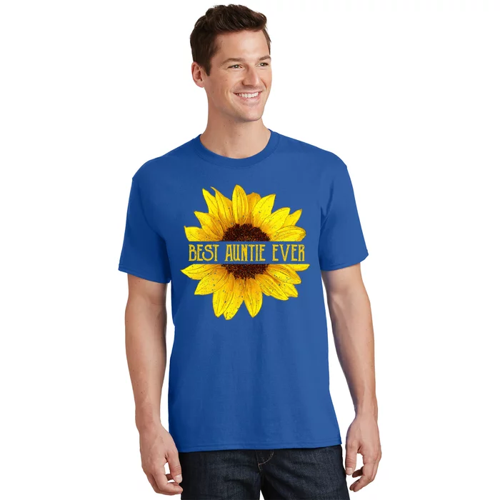 Funny Best Auntie Ever Sunflower Fun Aunt Gift T-Shirt