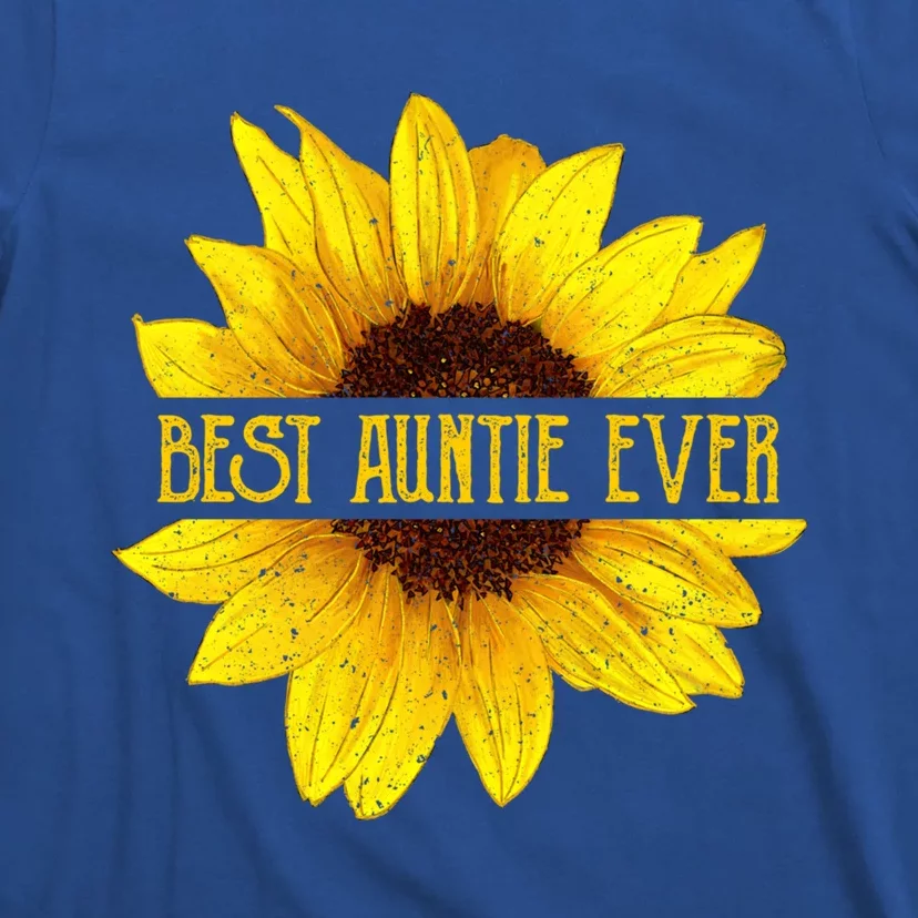 Funny Best Auntie Ever Sunflower Fun Aunt Gift T-Shirt