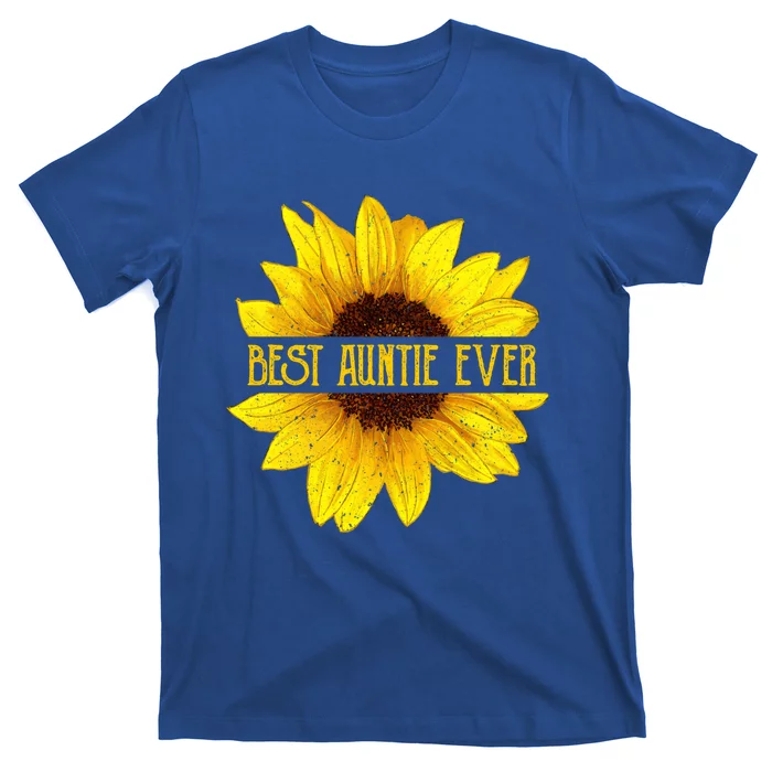 Funny Best Auntie Ever Sunflower Fun Aunt Gift T-Shirt