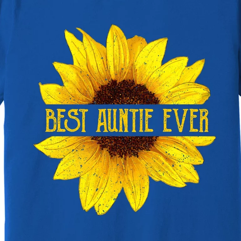 Funny Best Auntie Ever Sunflower Fun Aunt Gift Premium T-Shirt