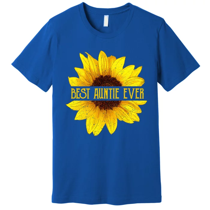 Funny Best Auntie Ever Sunflower Fun Aunt Gift Premium T-Shirt