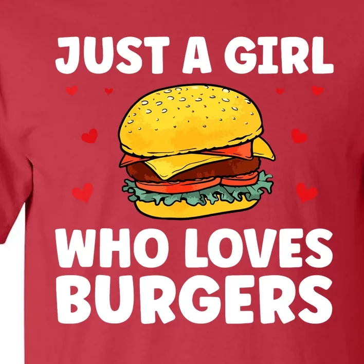 Funny Burger Art For Girl Women Hamburger Cheeseburger Lover Tall T-Shirt