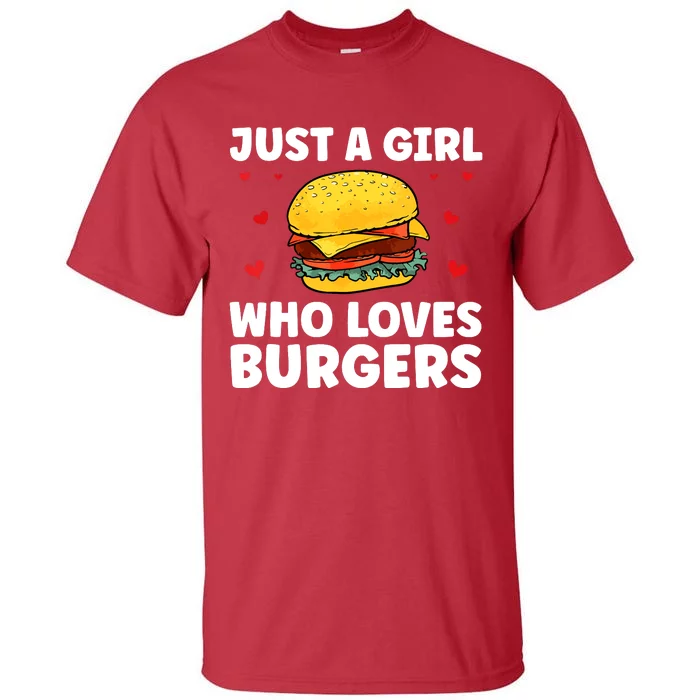 Funny Burger Art For Girl Women Hamburger Cheeseburger Lover Tall T-Shirt