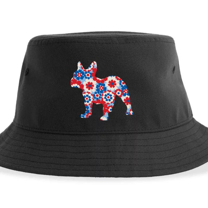 French Bulldog Americana Floral Sustainable Bucket Hat