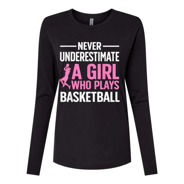 Funny Basketball Art For Girls Ns Basketball Player Womens Cotton Relaxed Long Sleeve T-Shirt