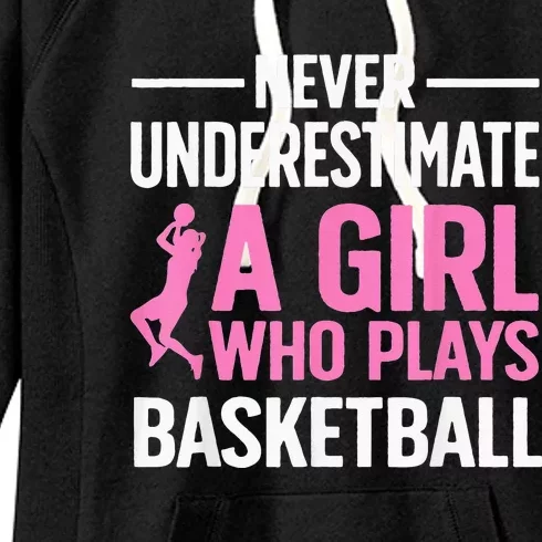 Funny Basketball Art For Girls Ns Basketball Player Women's Fleece Hoodie