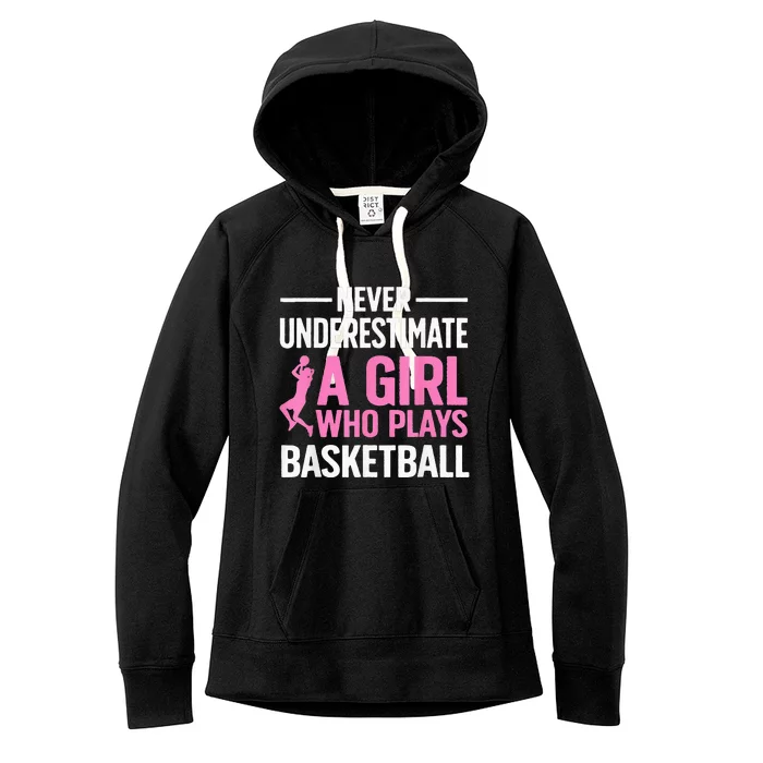 Funny Basketball Art For Girls Ns Basketball Player Women's Fleece Hoodie