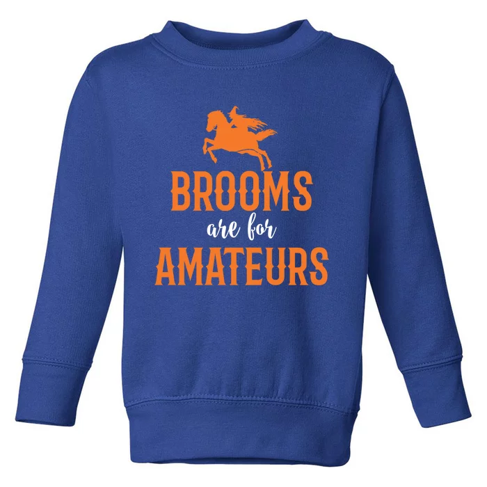 Funny Brooms Are For Amateurs Witch Gift Toddler Sweatshirt