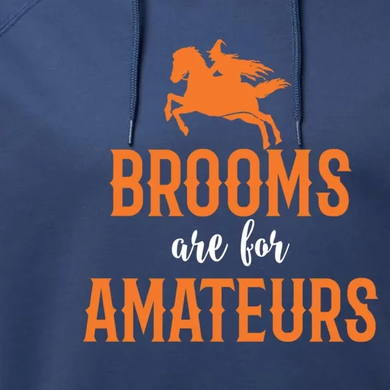 Funny Brooms Are For Amateurs Witch Gift Performance Fleece Hoodie