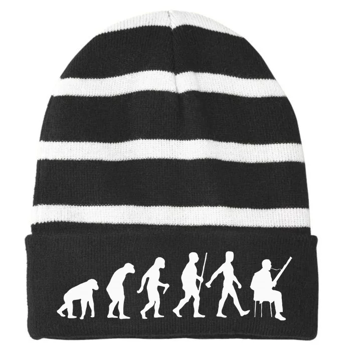 Funny Bassoon Art For Wo Bassoonist Bassoon Lover Striped Beanie with Solid Band