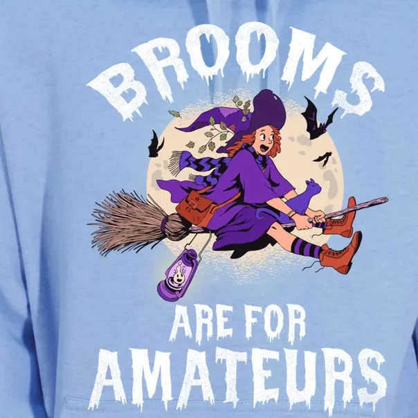 Funny Brooms Are For Amateurs Witch And Moon Cool Gift Unisex Surf Hoodie