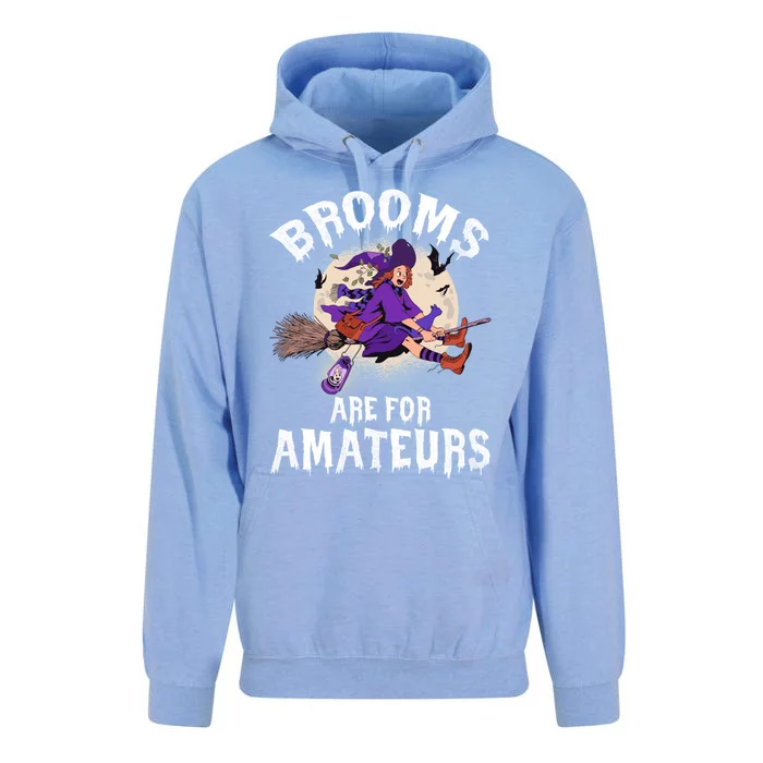 Funny Brooms Are For Amateurs Witch And Moon Cool Gift Unisex Surf Hoodie