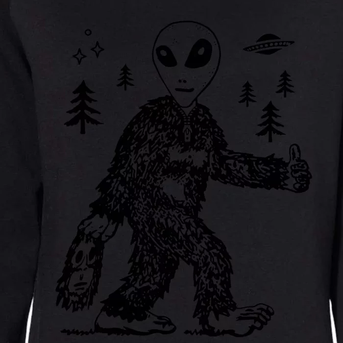 Funny Bigfoot Alien UFO Sasquatch Men Women Gifts Womens California Wash Sweatshirt