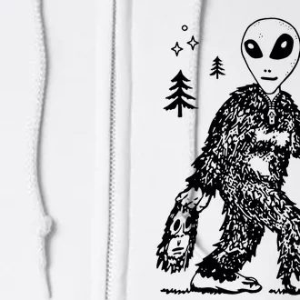 Funny Bigfoot Alien UFO Sasquatch Men Women Gifts Full Zip Hoodie