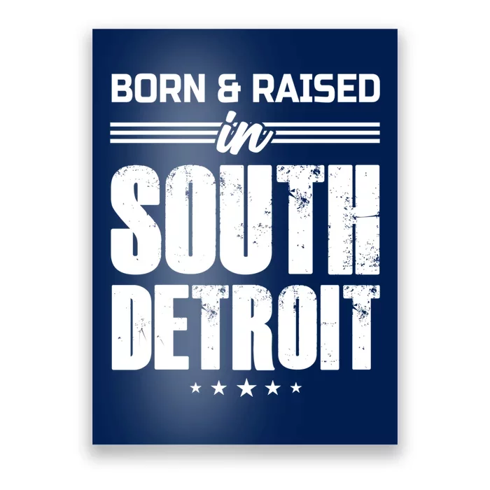 Funny Born And Raised In South Detroit Poster