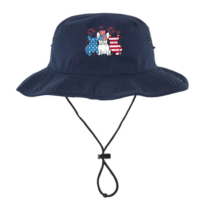 French Bulldog American Flag Fireworks 4th Of July Dog Lover Legacy Cool Fit Booney Bucket Hat