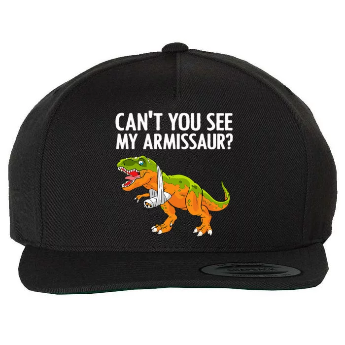 Funny Broken Arm For Hand Wrist Injury Dinosaur Wool Snapback Cap