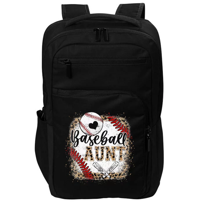 Funny Baseball Auntie Vintage Leopard Baseball Pride Gift Impact Tech Backpack