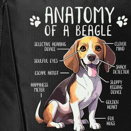 Funny Beagle Anatomy Of A Beagle Dog Owner Cute Pet Lover City Backpack