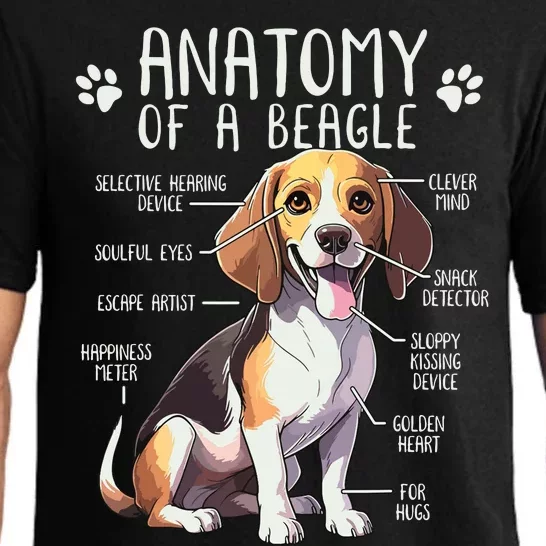 Funny Beagle Anatomy Of A Beagle Dog Owner Cute Pet Lover Pajama Set