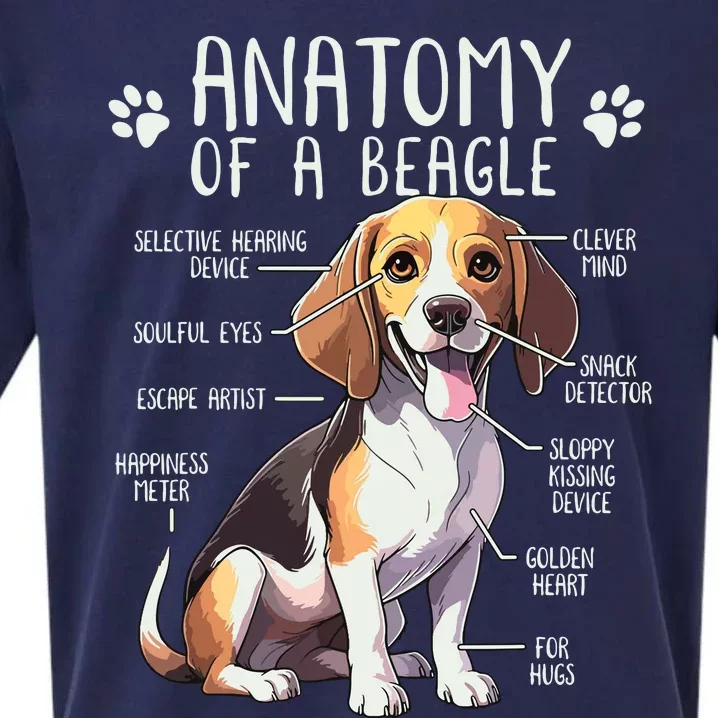 Funny Beagle Anatomy Of A Beagle Dog Owner Cute Pet Lover Sueded Cloud Jersey T-Shirt