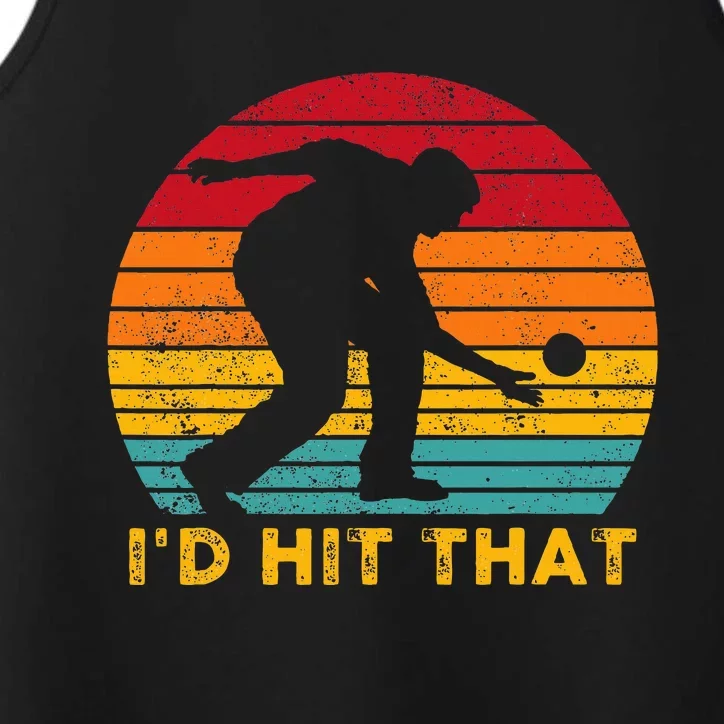 Funny Bocce Ball Retro ID Hit That Performance Tank