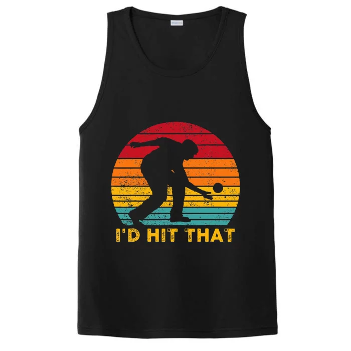 Funny Bocce Ball Retro ID Hit That Performance Tank