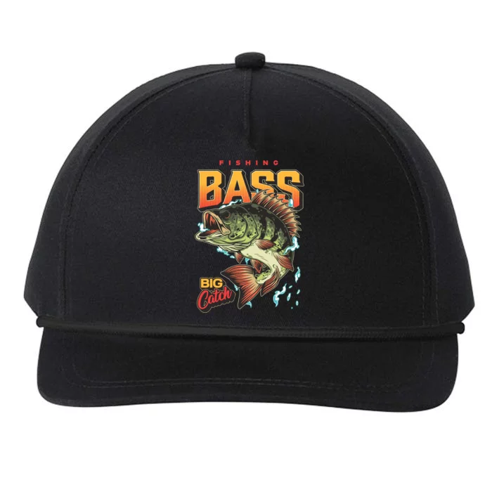 Fishing Bass Bitch Catch Snapback Five-Panel Rope Hat