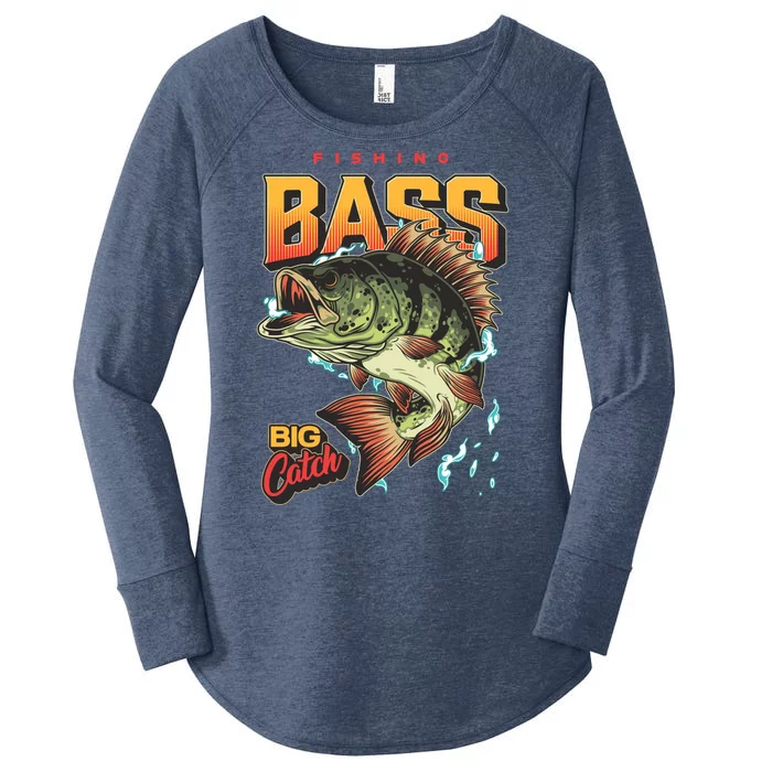 Fishing Bass Bitch Catch Women's Perfect Tri Tunic Long Sleeve Shirt