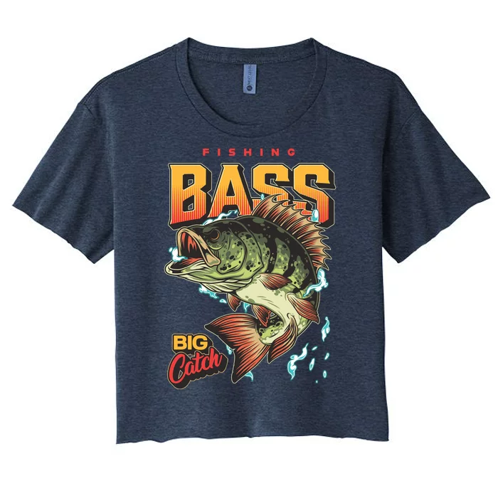 Fishing Bass Bitch Catch Women's Crop Top Tee