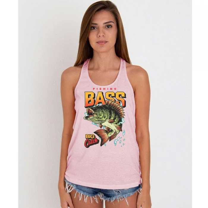 Fishing Bass Bitch Catch Women's Knotted Racerback Tank