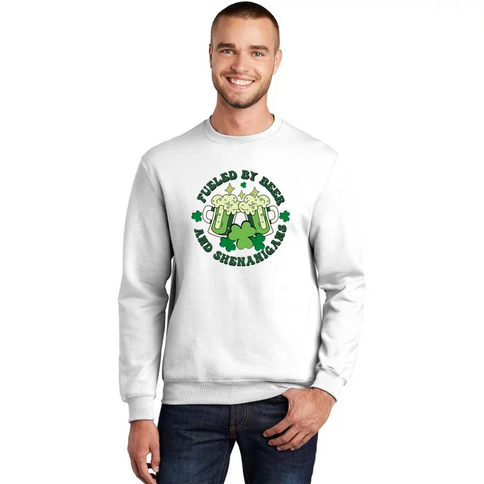 Fueled By Beer And Shenanigans Retro St Patricks Day Irish Sweatshirt