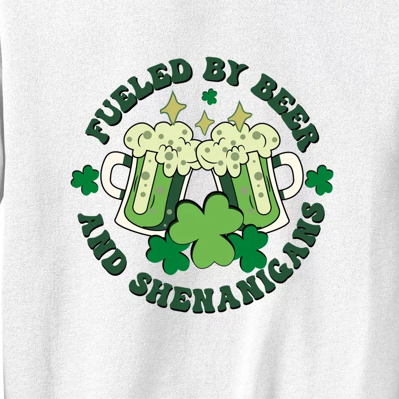 Fueled By Beer And Shenanigans Retro St Patricks Day Irish Sweatshirt