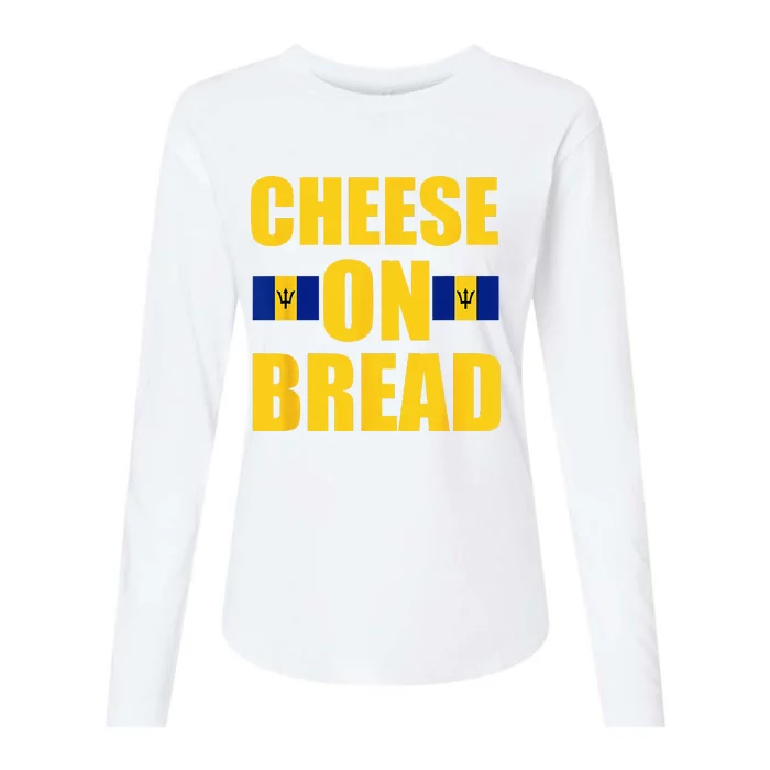 Flagcastle Barbados Barbadian Flag Cheese On Bread Funny Womens Cotton Relaxed Long Sleeve T-Shirt