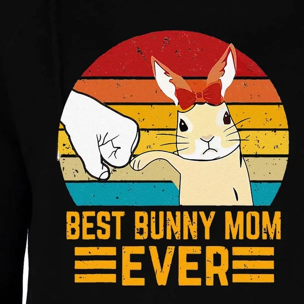 Funny Best Bunny Mom Ever Rabbit Bunny Gift Womens Funnel Neck Pullover Hood