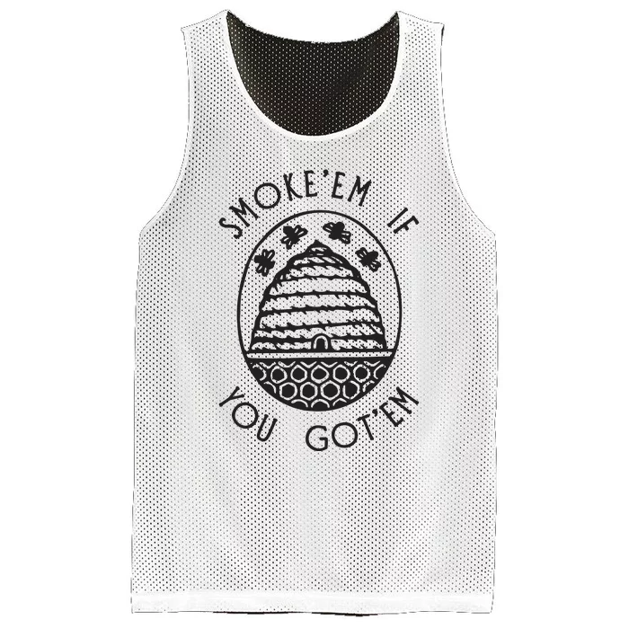 Funny Beekeeping Bee, Smoke Them Honey Bees Tee Gift Mesh Reversible Basketball Jersey Tank