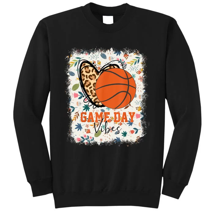 Floral Bleached Basketball Game Day Vibes Basketball Mom Sweatshirt