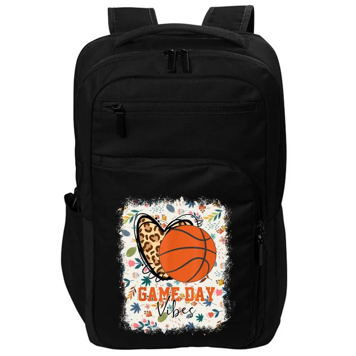 Floral Bleached Basketball Game Day Vibes Basketball Mom Impact Tech Backpack