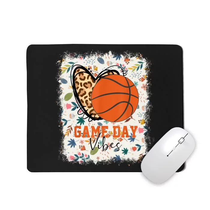 Floral Bleached Basketball Game Day Vibes Basketball Mom Mousepad