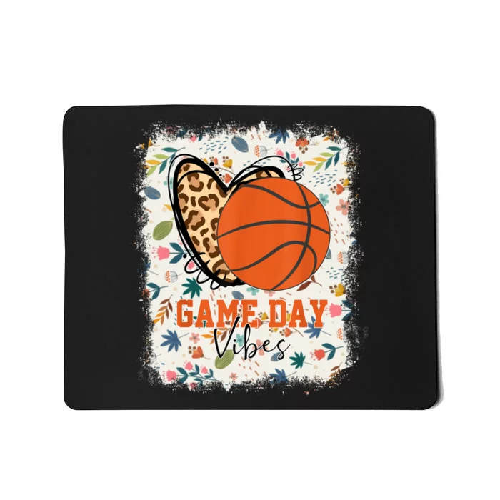 Floral Bleached Basketball Game Day Vibes Basketball Mom Mousepad