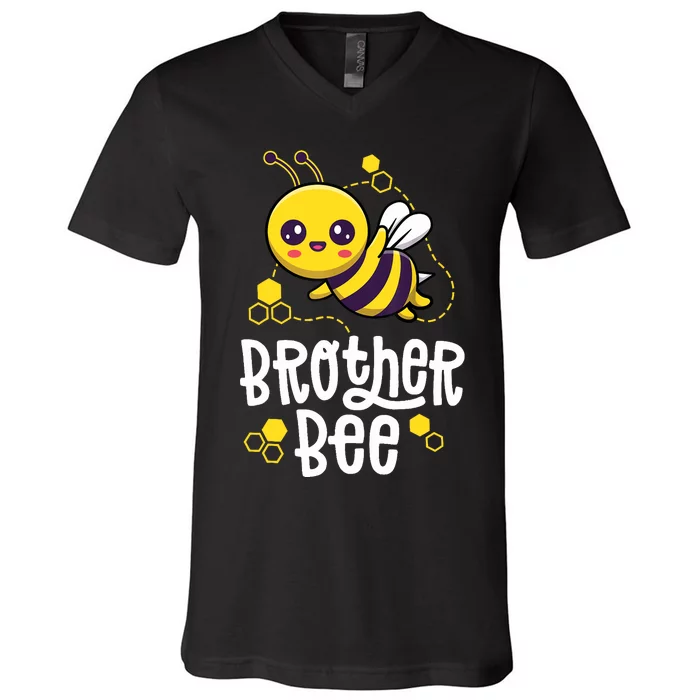 Family Bees Brother Bro First Bee Day Outfit Birthday V-Neck T-Shirt