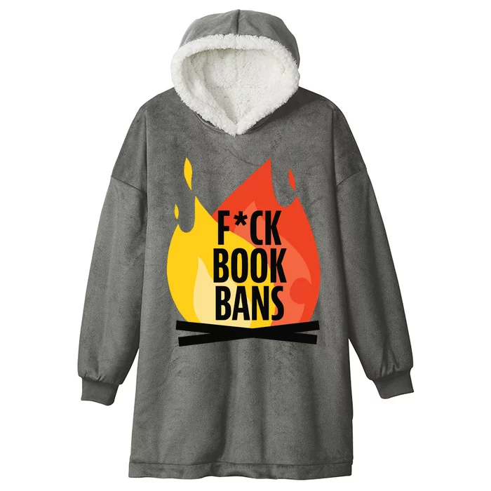 Fuck Book Bans Hooded Wearable Blanket