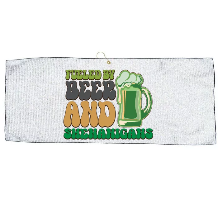 Fueled By Beer And Shenanigans Large Microfiber Waffle Golf Towel